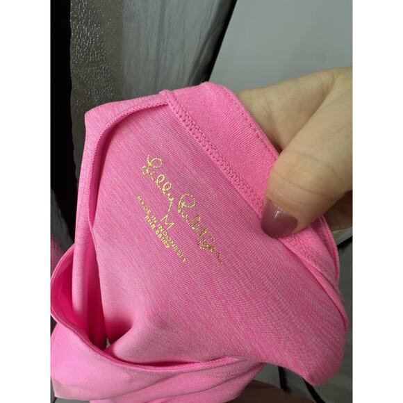 Lilly Pulitzer Medium Women Solia Dress UPF 50+ Pullover Pink Pockets 16-9v - Picture 4 of 9